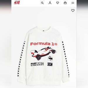 H&M White Formula 1 Racing Sweatshirt